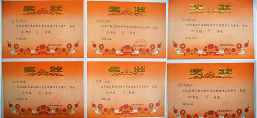  美視學子在高新區第四屆中學生現場作文大賽中獲得優異成績 