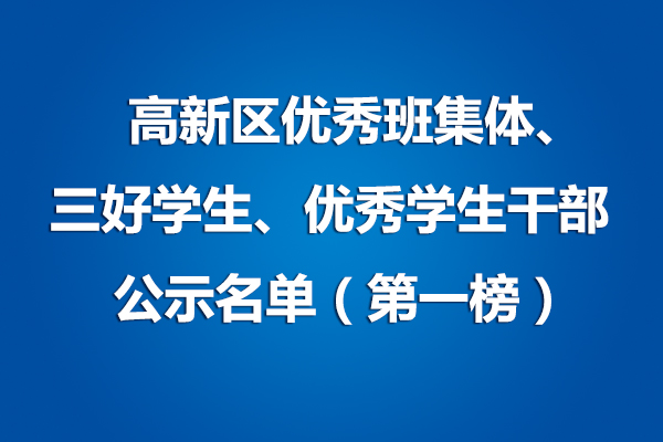 美視學(xué)校IB—PYP 高新區(qū)優(yōu)秀班集體、三好學(xué)生、優(yōu)秀學(xué)生干部 公示名單（第一榜）